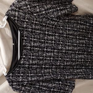 Connected Apparel Black and White Sheath Short Sleeve Dress Size 10